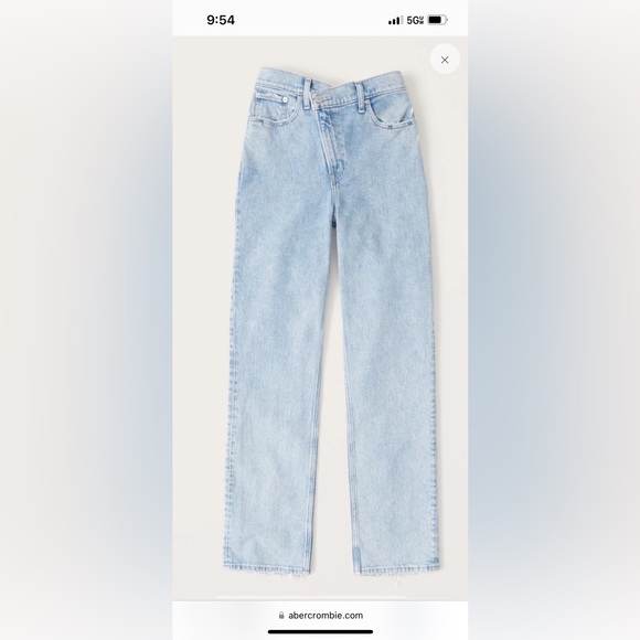 Abercrombie & Fitch high rise 90’s straight crossover light wash - Picture 8 of 8